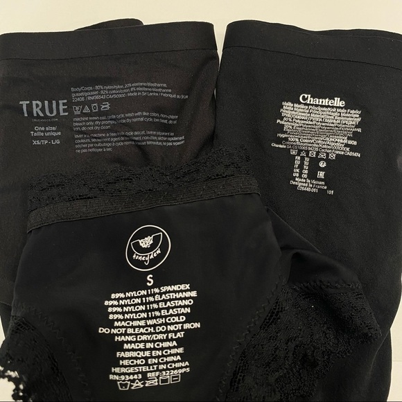 True & Co/ Chantelle Honeydew Panties Size S Bundle of 3 Underwear In Black - Picture 2 of 7